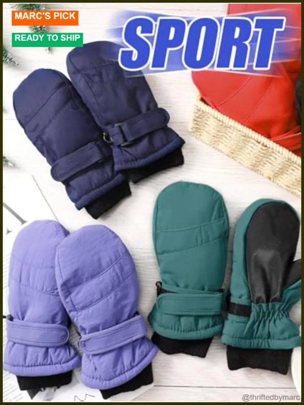 6 Pairs Winter Ski Mittens Waterproof Snow Gloves for Boys Girls Cold Weather